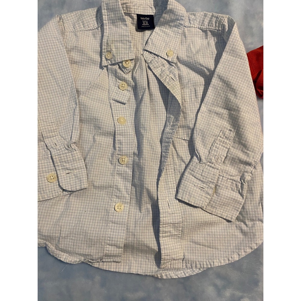 Carter's Baby Gap 18M Boy Bundle 5pc Rompers Bodysuit Gingham Shirt Dragon Dino - Picture 2 of 8